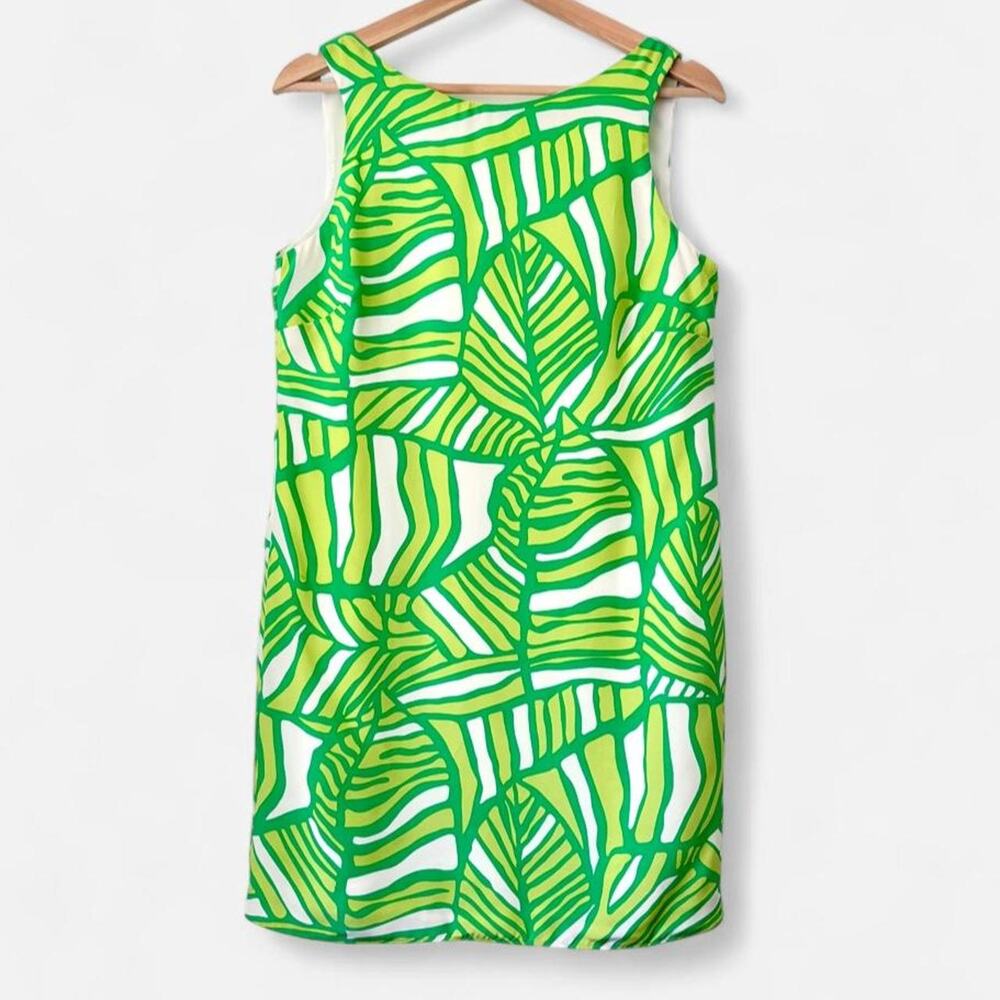 $484 Alice & Trixie 100% Silk Tropical Sleeveless Shift Dress (Made in USA)- Med